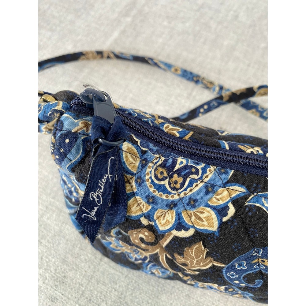Vera Bradley Shoulder Bag Women Small Blue Moon Blooms Quilted Paisley Excellent - Picture 8 of 13